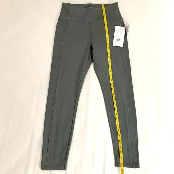 NWT Danskin High-Waisted Leggings Green Full Length Pockets Size M Women - Picture 4 of 13
